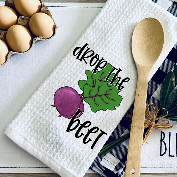 TEA TOWEL-DROP THE BEET Kitchen Towel-Personalized-Hou… - Picture 1 of 2